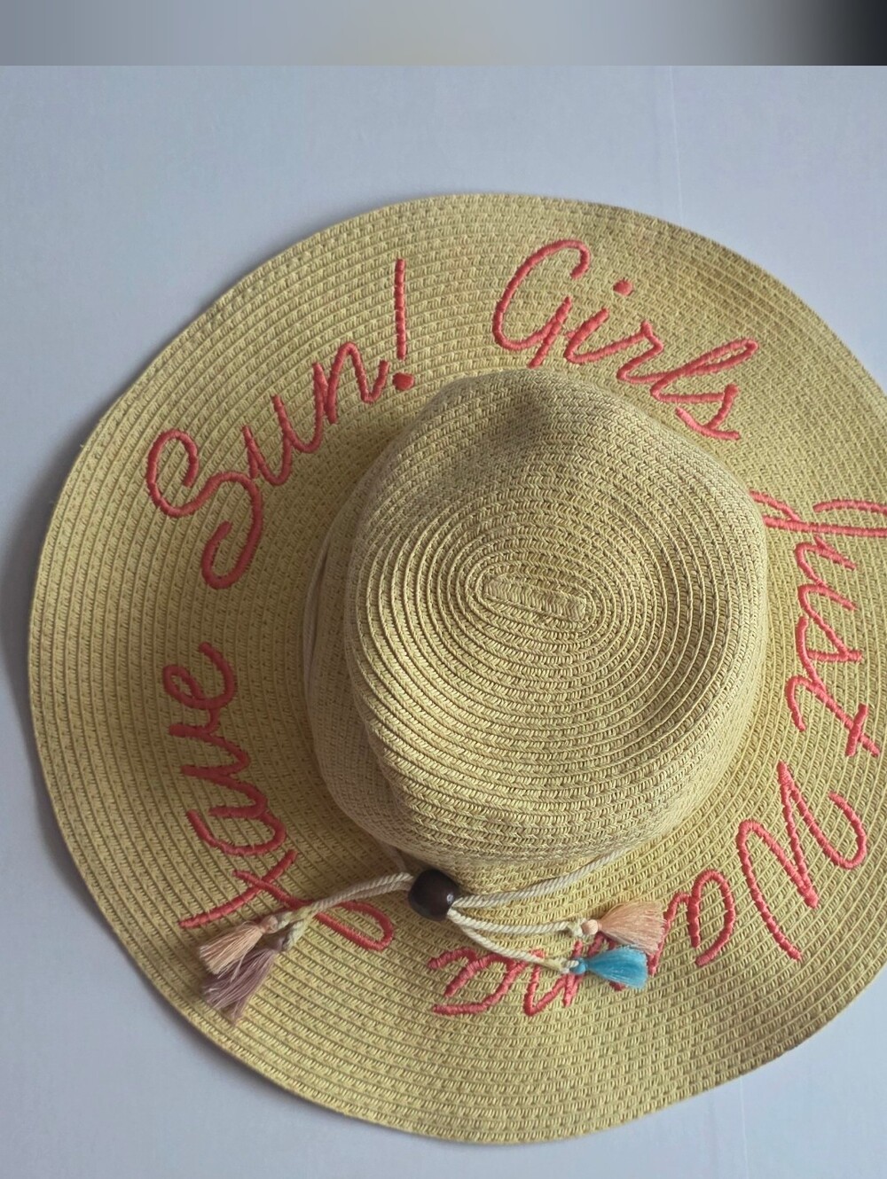 Girls Just Want To Have Sun Disney x Junk Food Clothing Yellow Straw Sun Hat